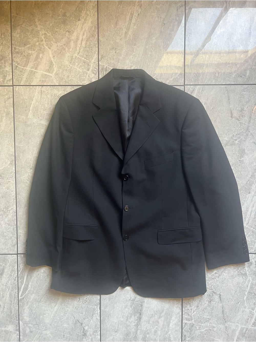 Brooks Brothers 346 Stretch Blazer Men 3 Button Sport Coat Jacket Black Wool 40S